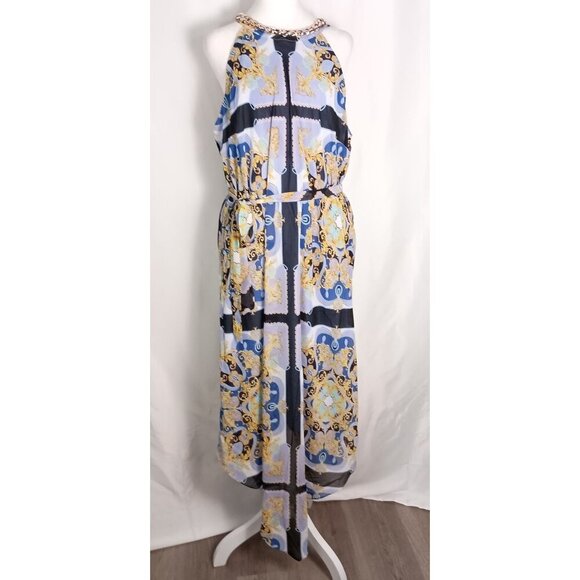 Bold Elements Cut to Curve Halter Maxi Sundress Multicolor Print Size XL - Picture 14 of 14